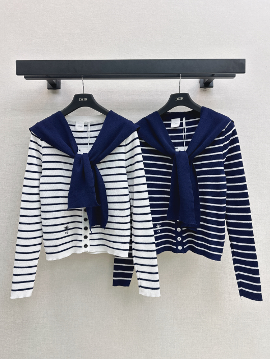 Dior/26 Early Autumn Latest Striped Knit Cardigan