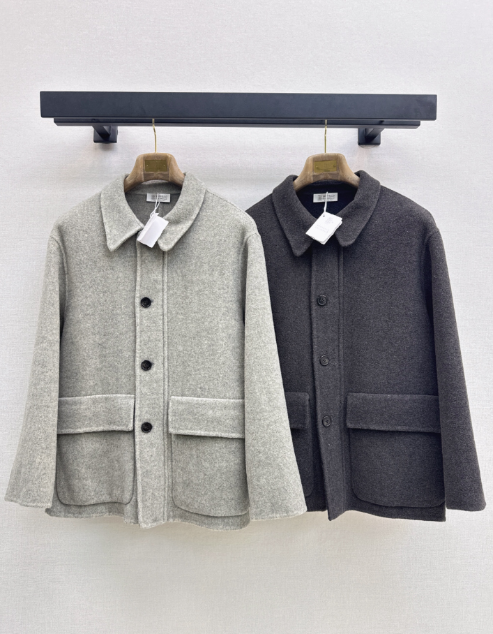 26Latest Autumn/Winter Minimalist Double-Faced Wool Lapel Coat