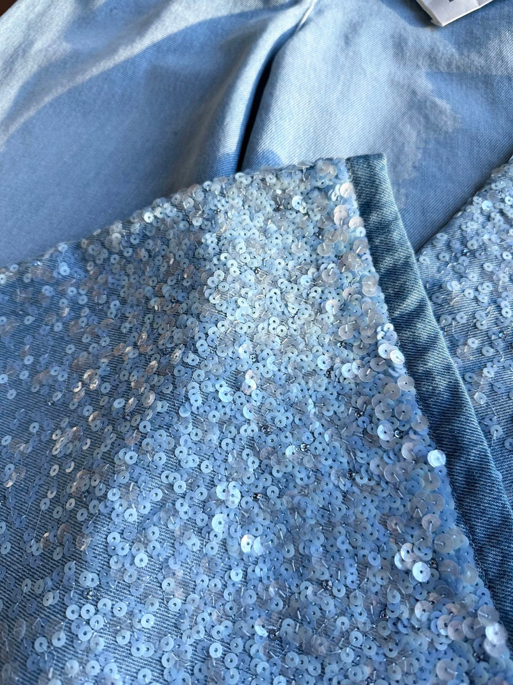 Handmade sequin jeans
