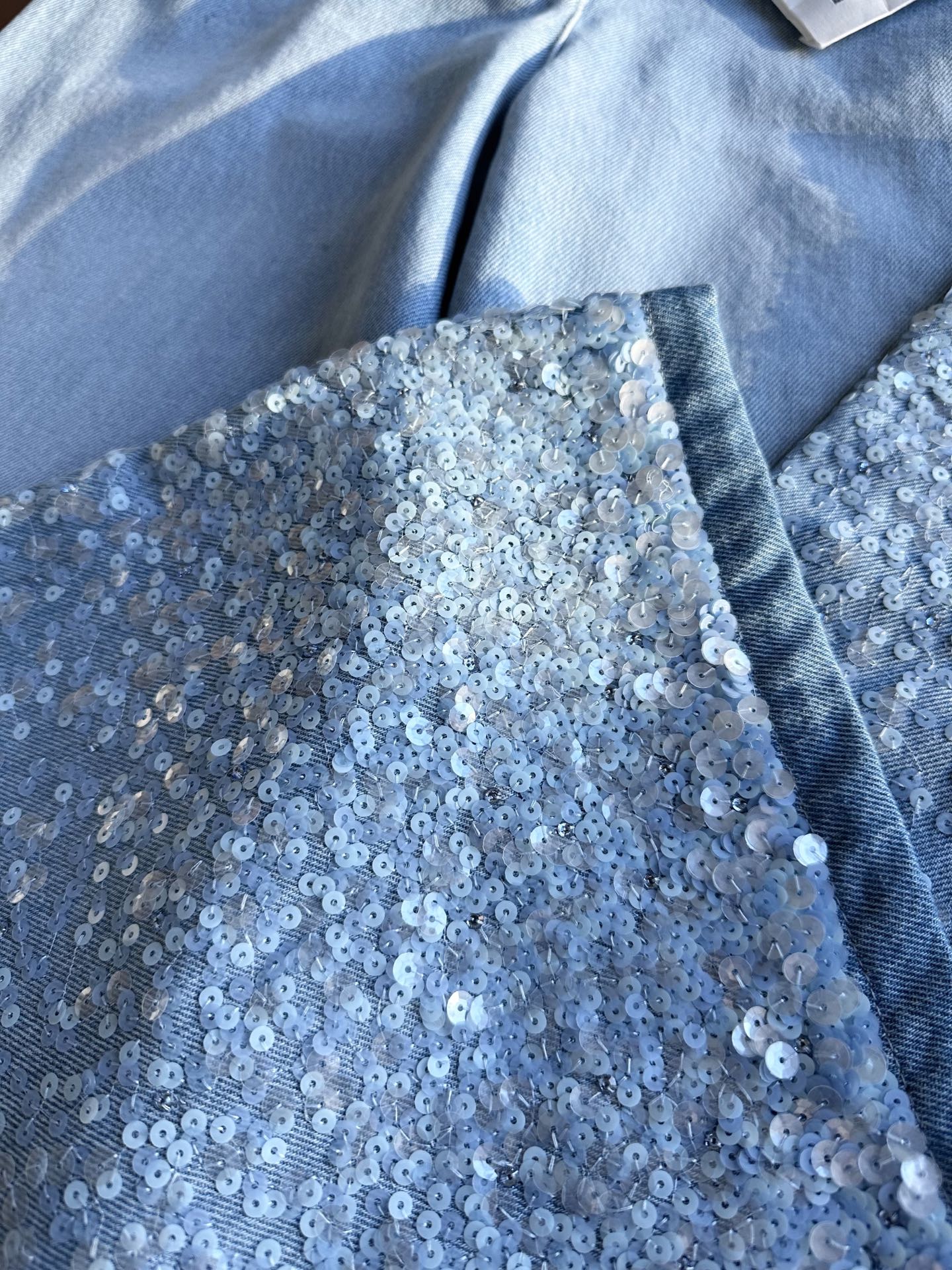 Handmade sequin jeans