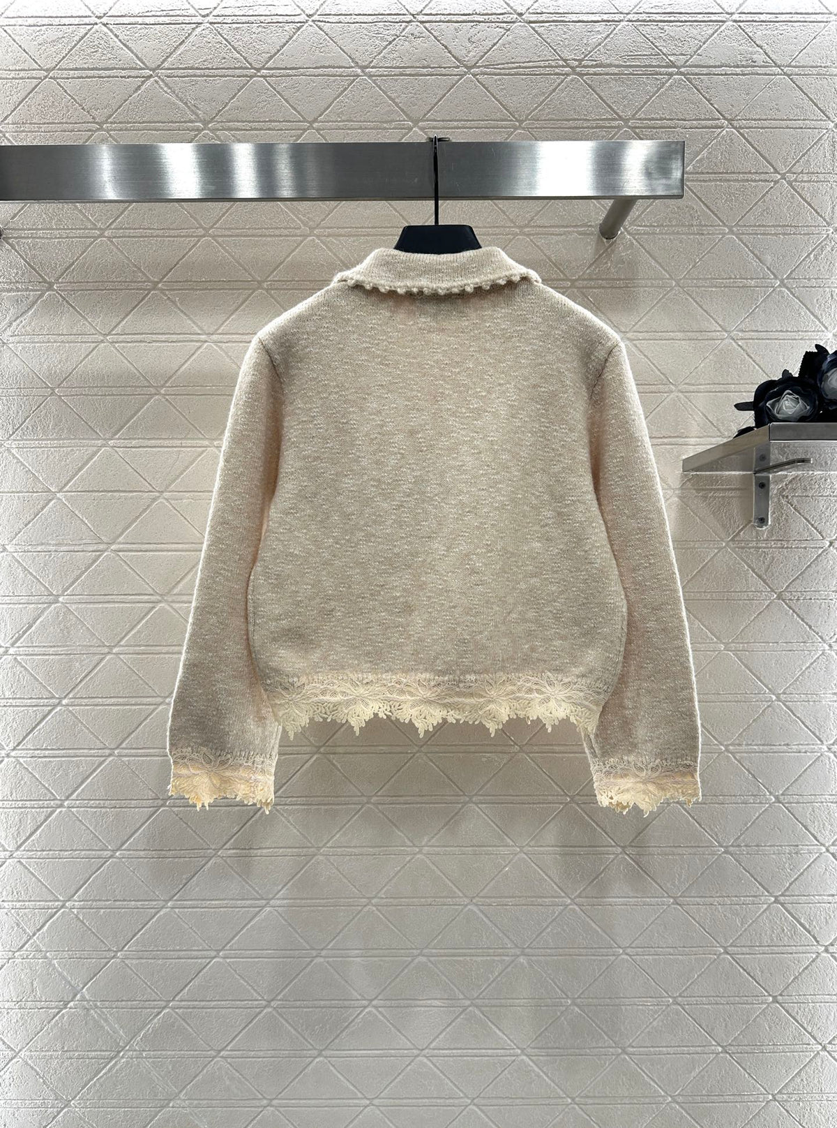 Embroidered Lace Knit Cardigan