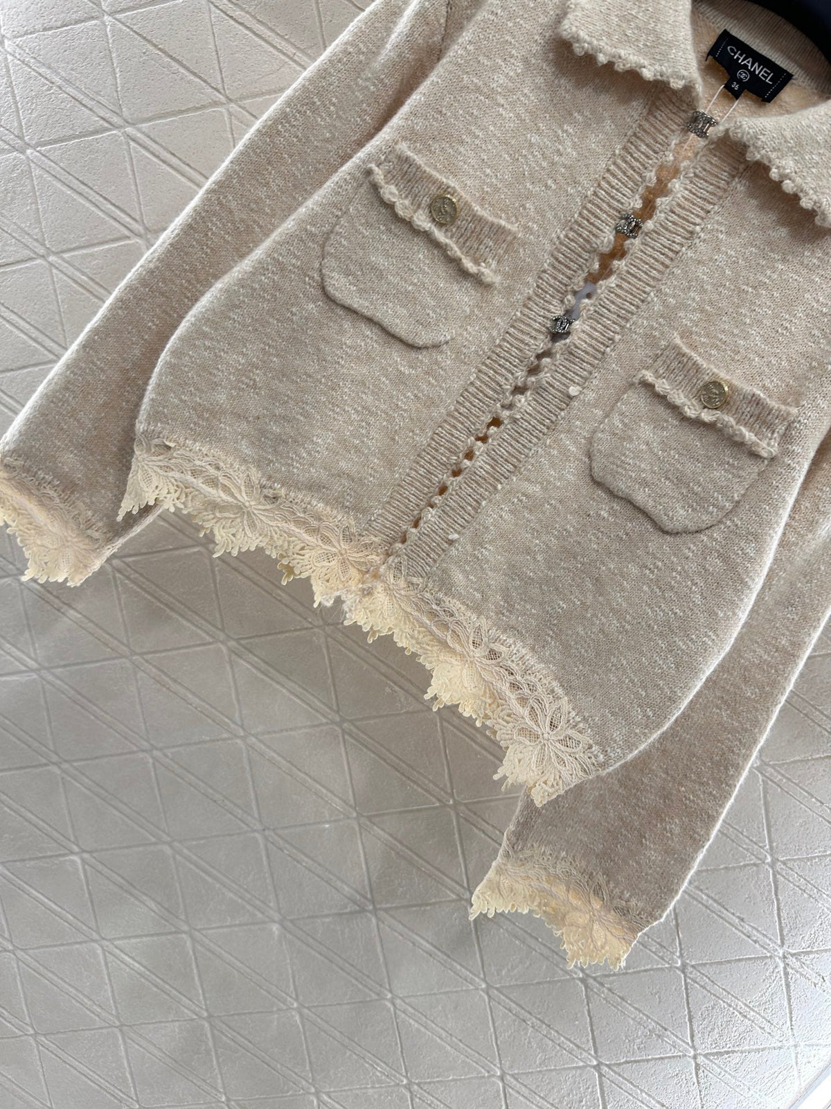 Embroidered Lace Knit Cardigan