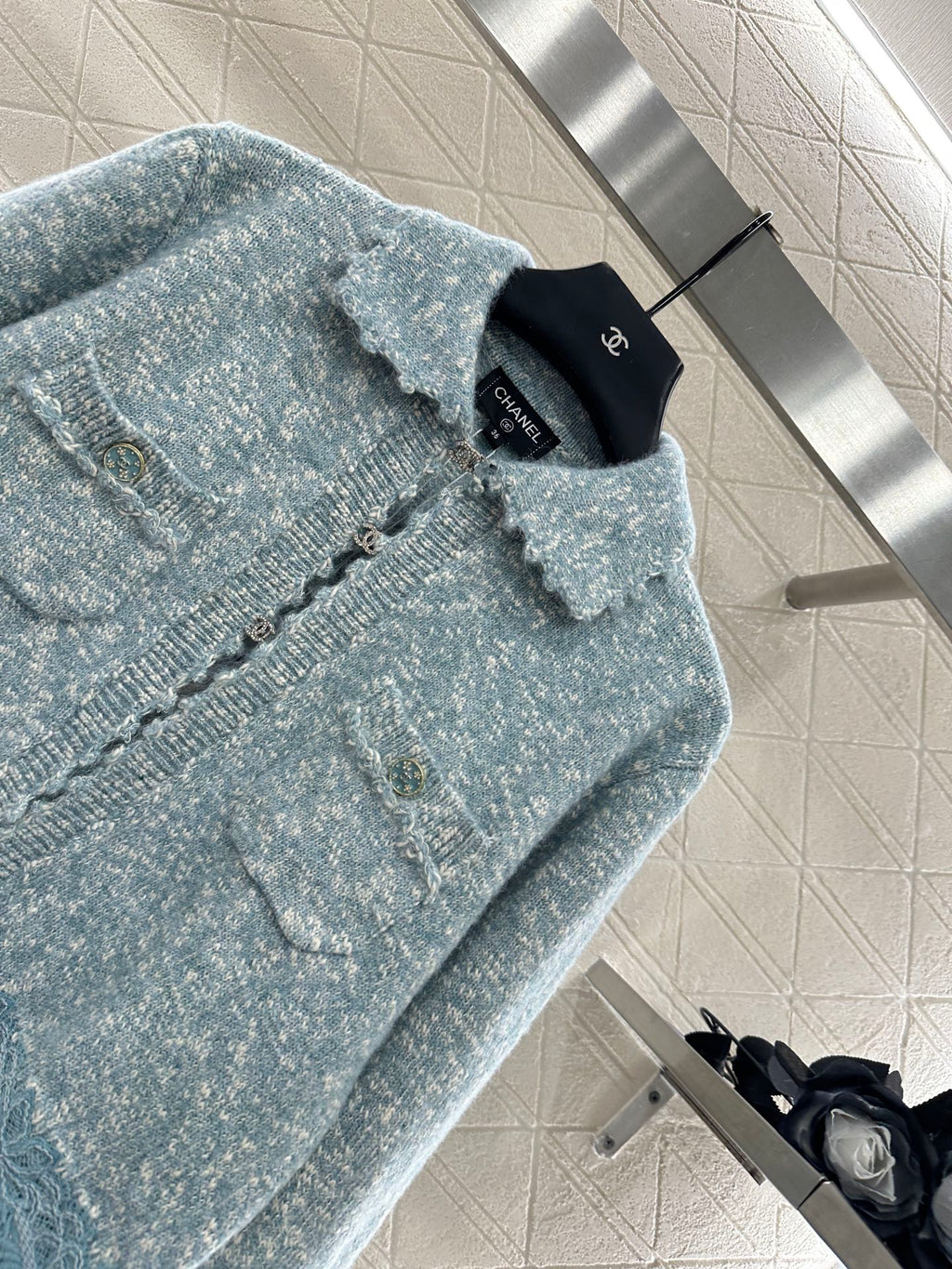 Embroidered Lace Knit Cardigan