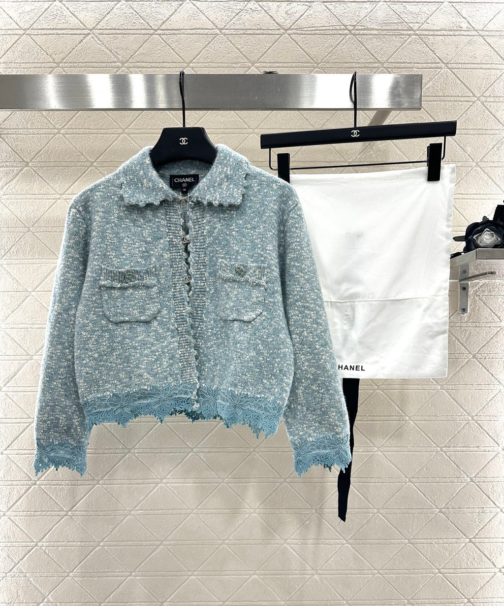 Embroidered Lace Knit Cardigan