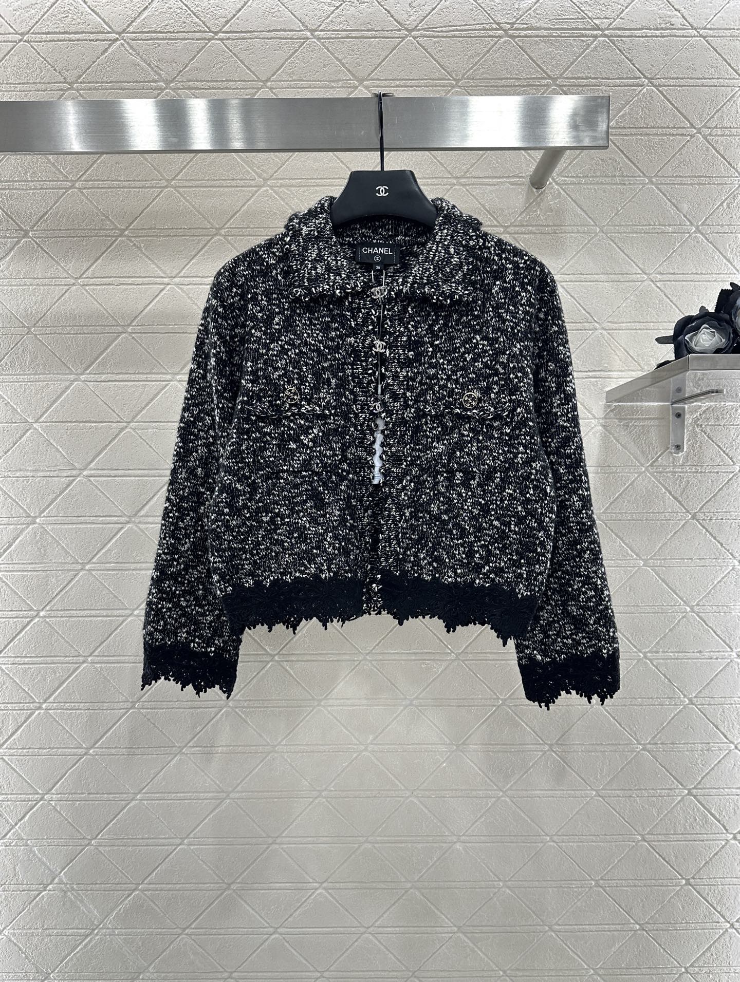 Embroidered Lace Knit Cardigan