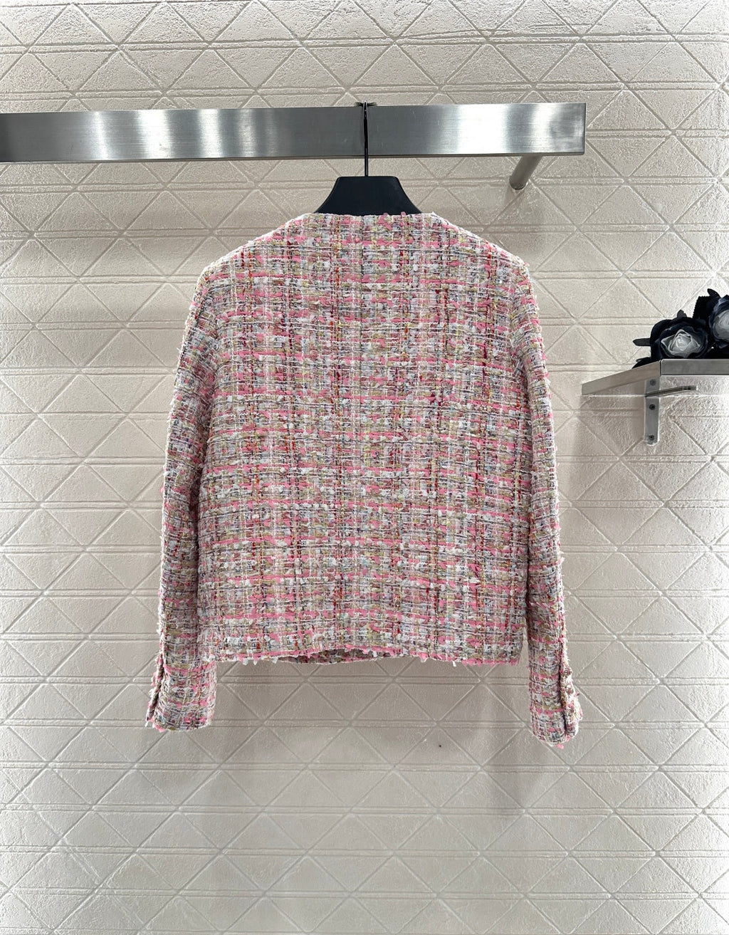 This slubby round-neck dress jacket