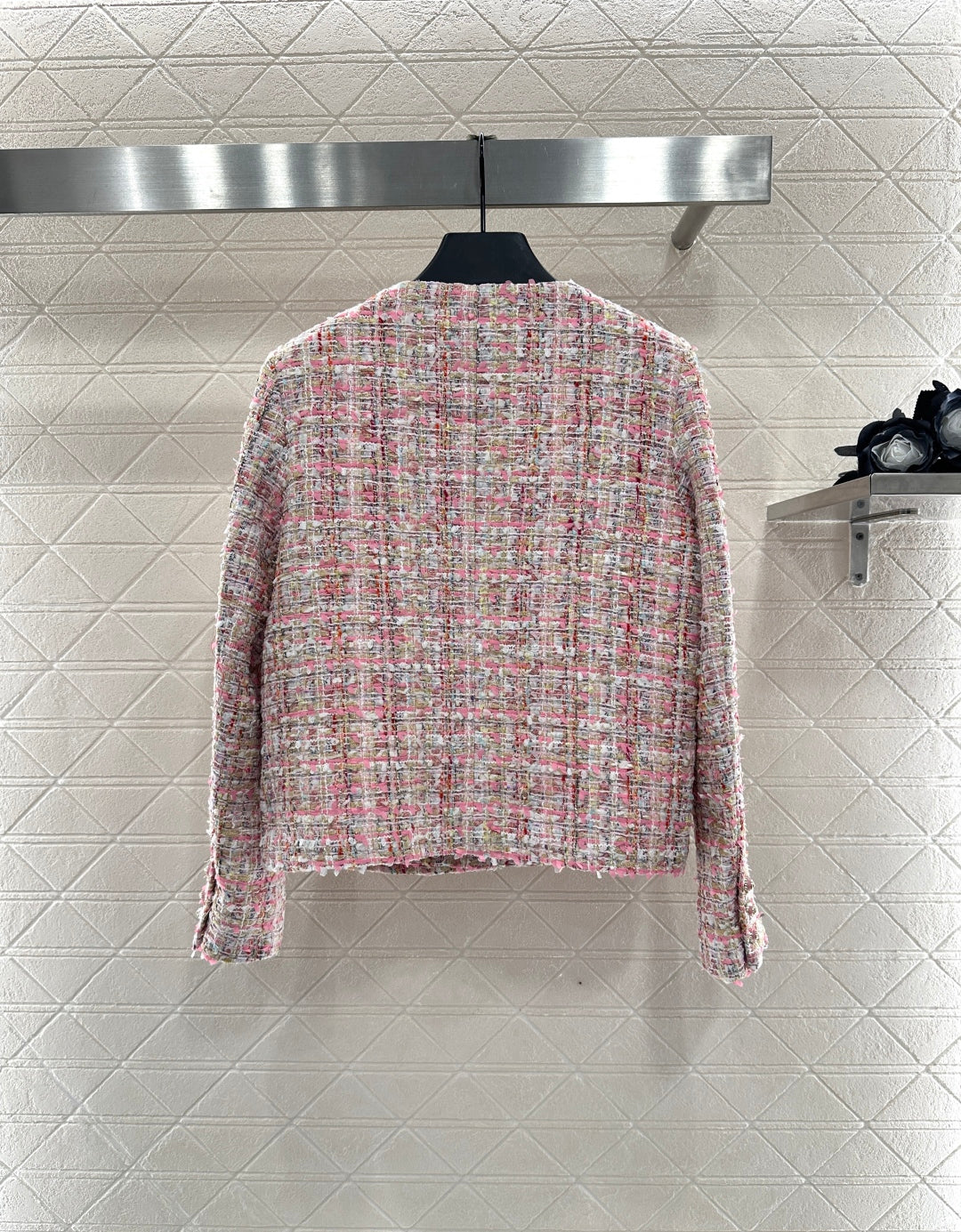 This slubby round-neck dress jacket