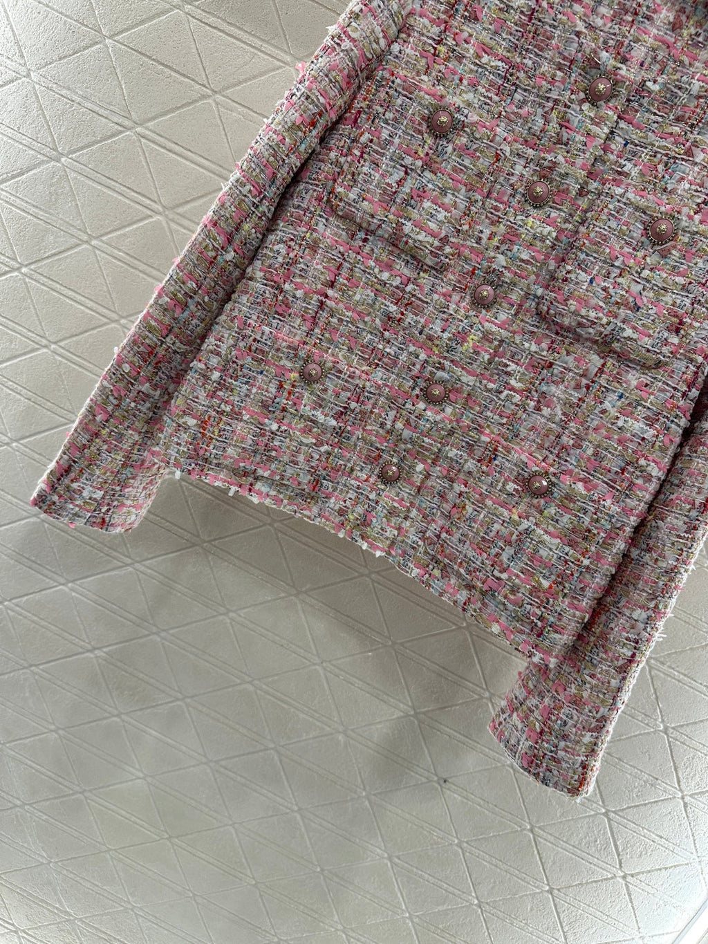 This slubby round-neck dress jacket