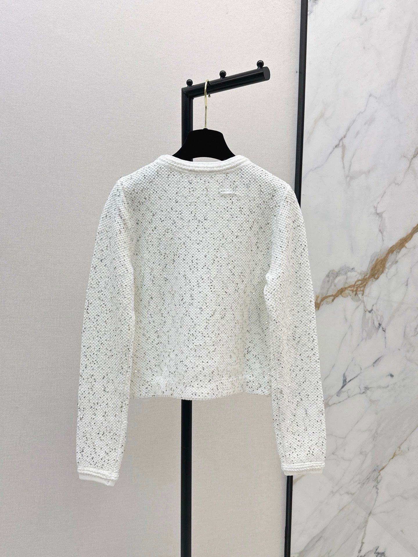 Exquisite sequined short cardigan