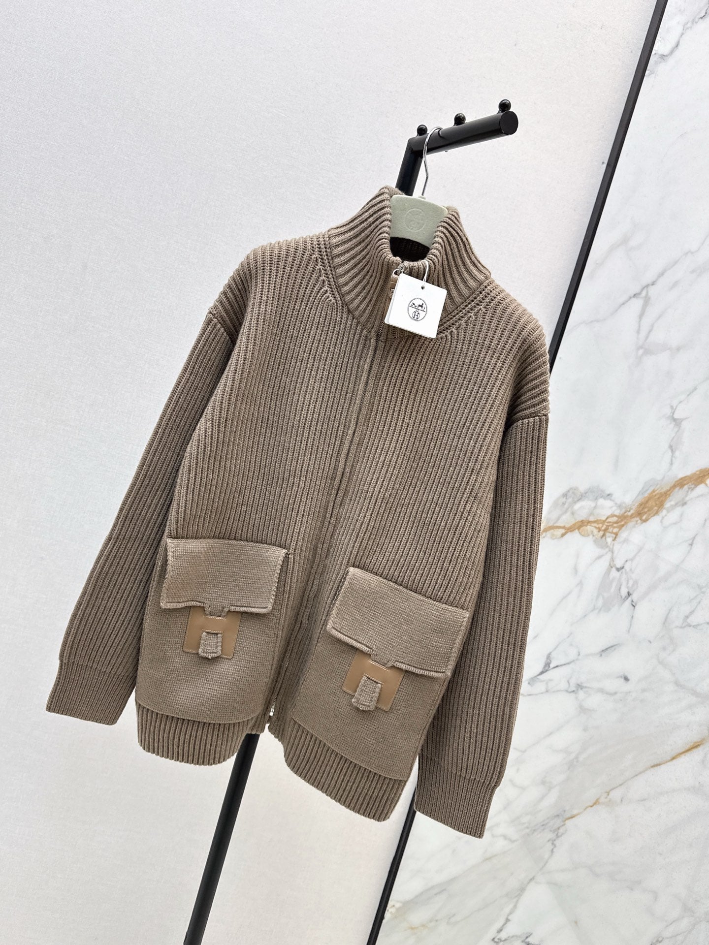 Wool knitted jacket