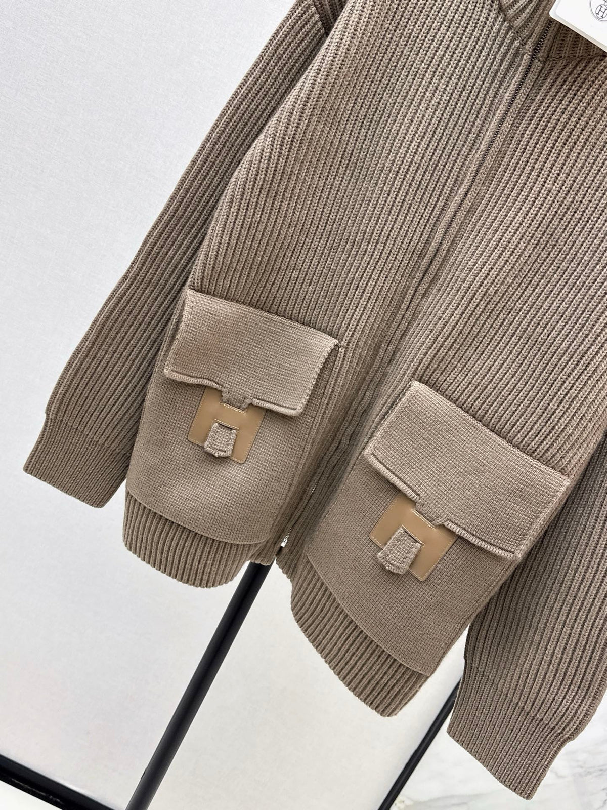Wool knitted jacket