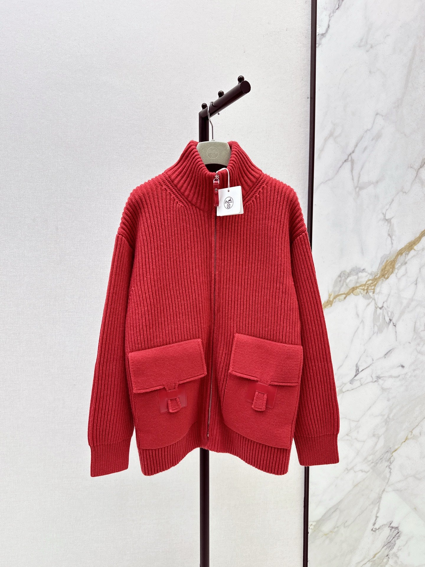 Wool knitted jacket