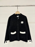 cozy color-blocked knit cardigan