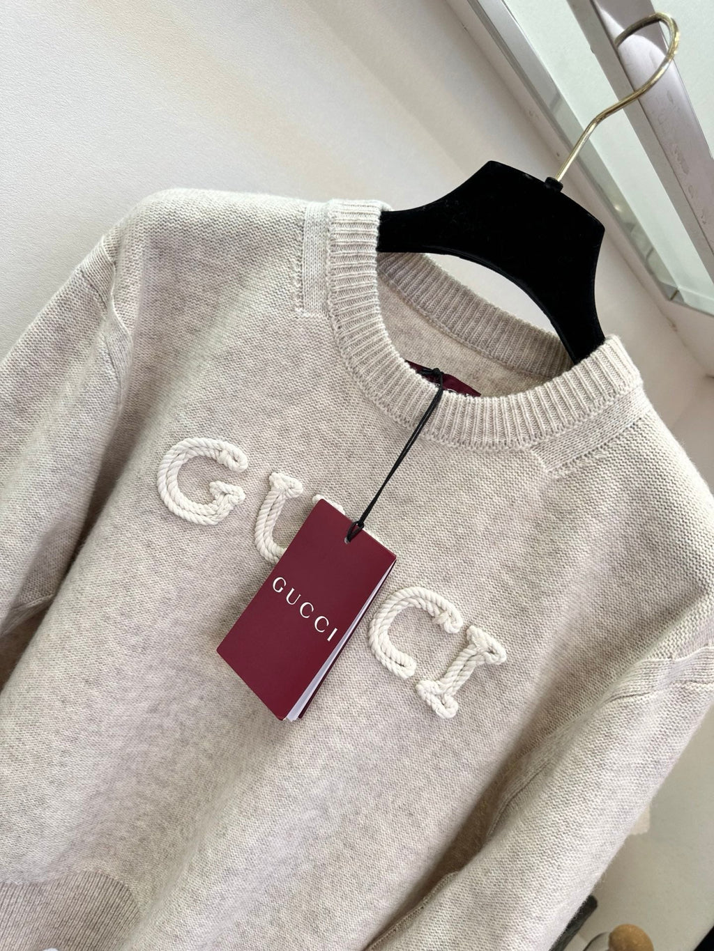 3D Embroidered Letter Knit Sweater