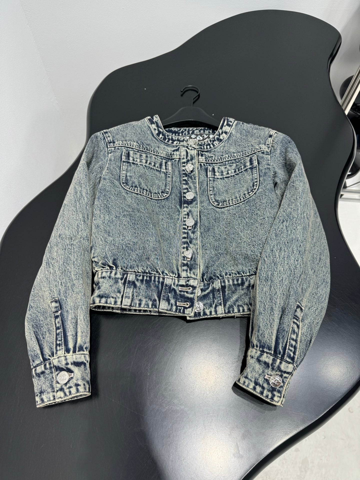 Denim Floral Quilted Jacket