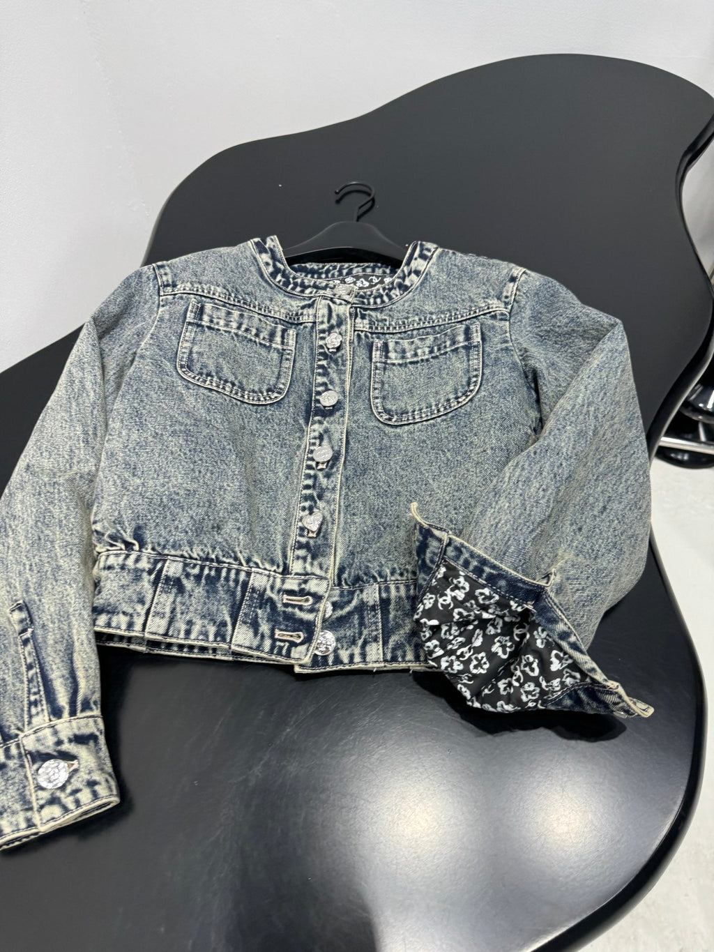 Denim Floral Quilted Jacket