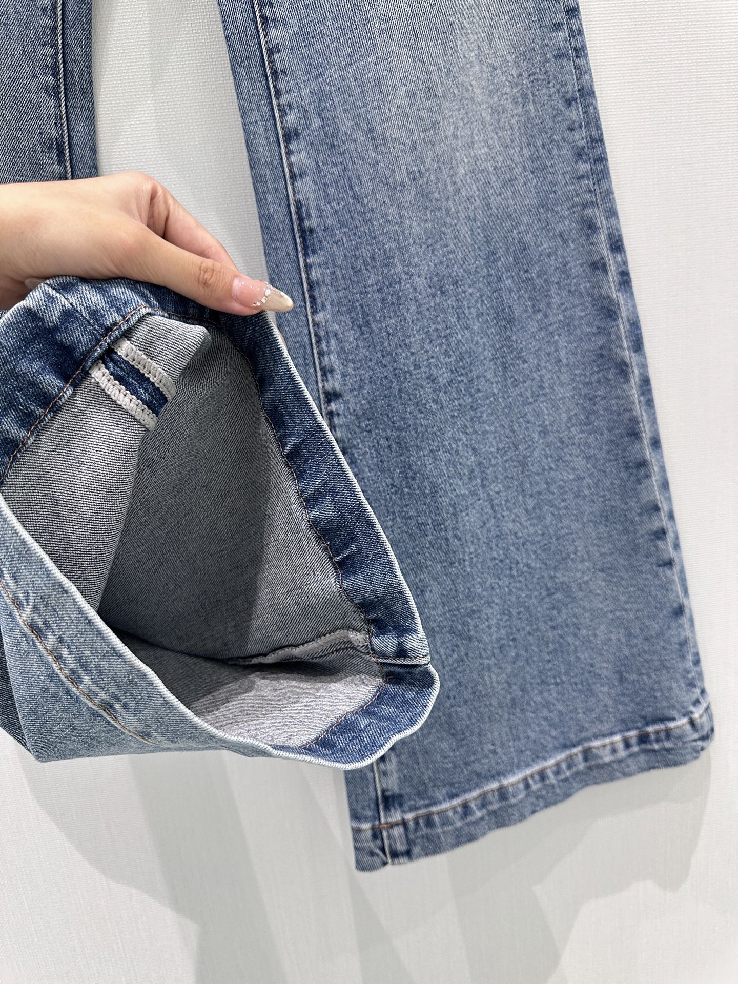 Gradient Flared Jeans with Rhinestone Pockets