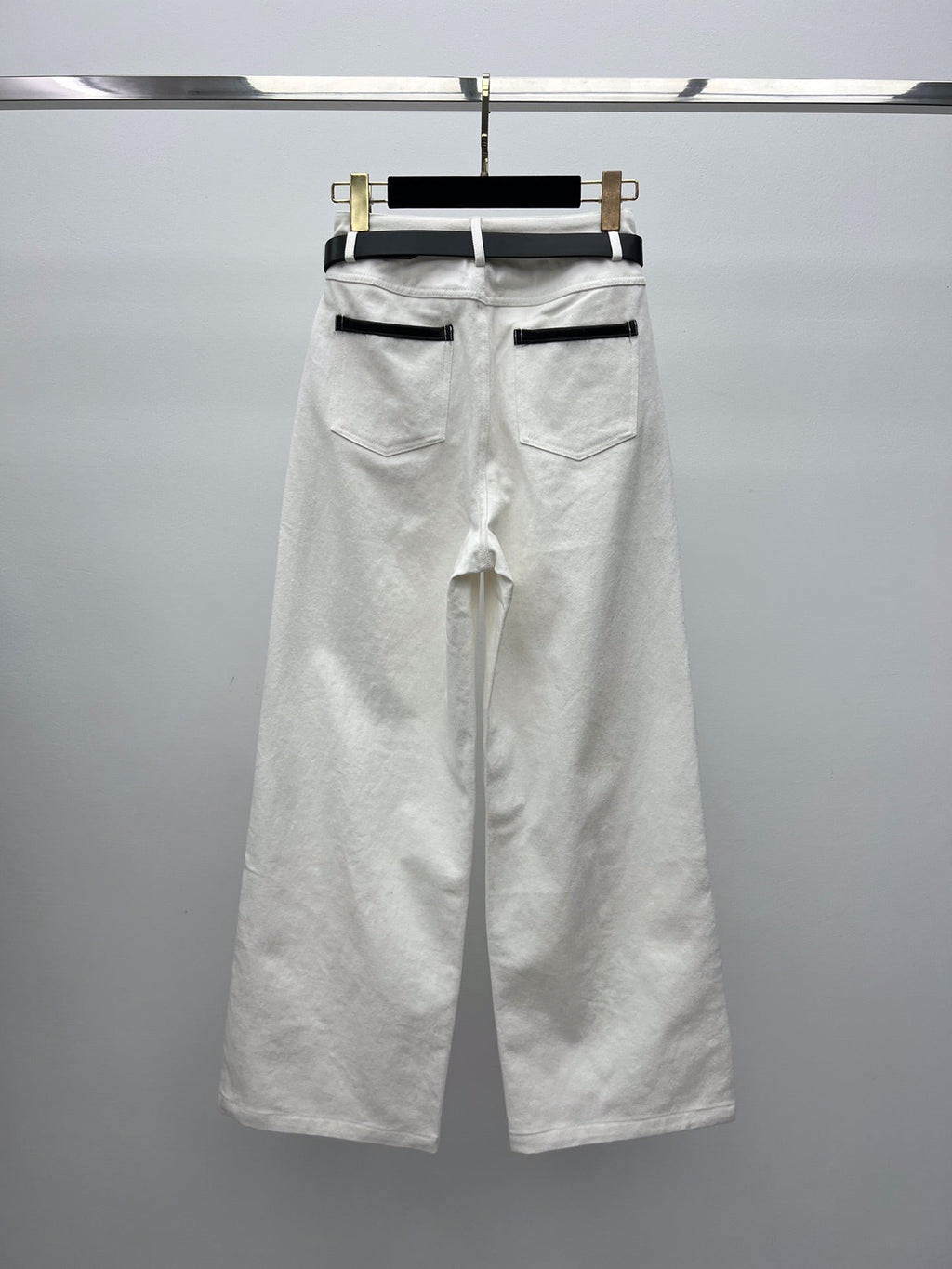 Embroidered logo wide-leg pants