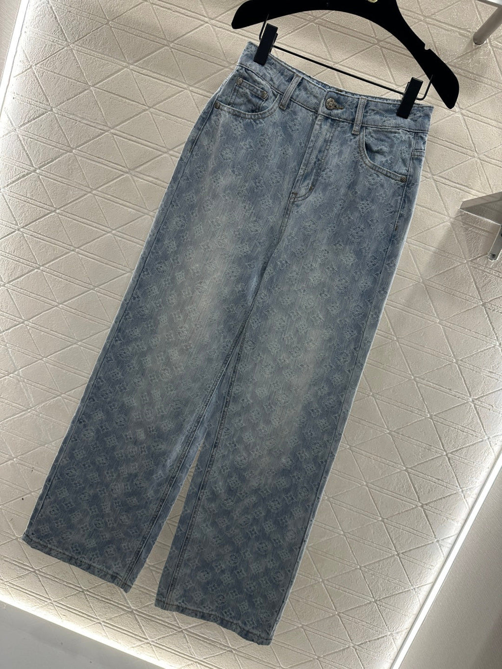 Jacquard Straight Leg Jeans
