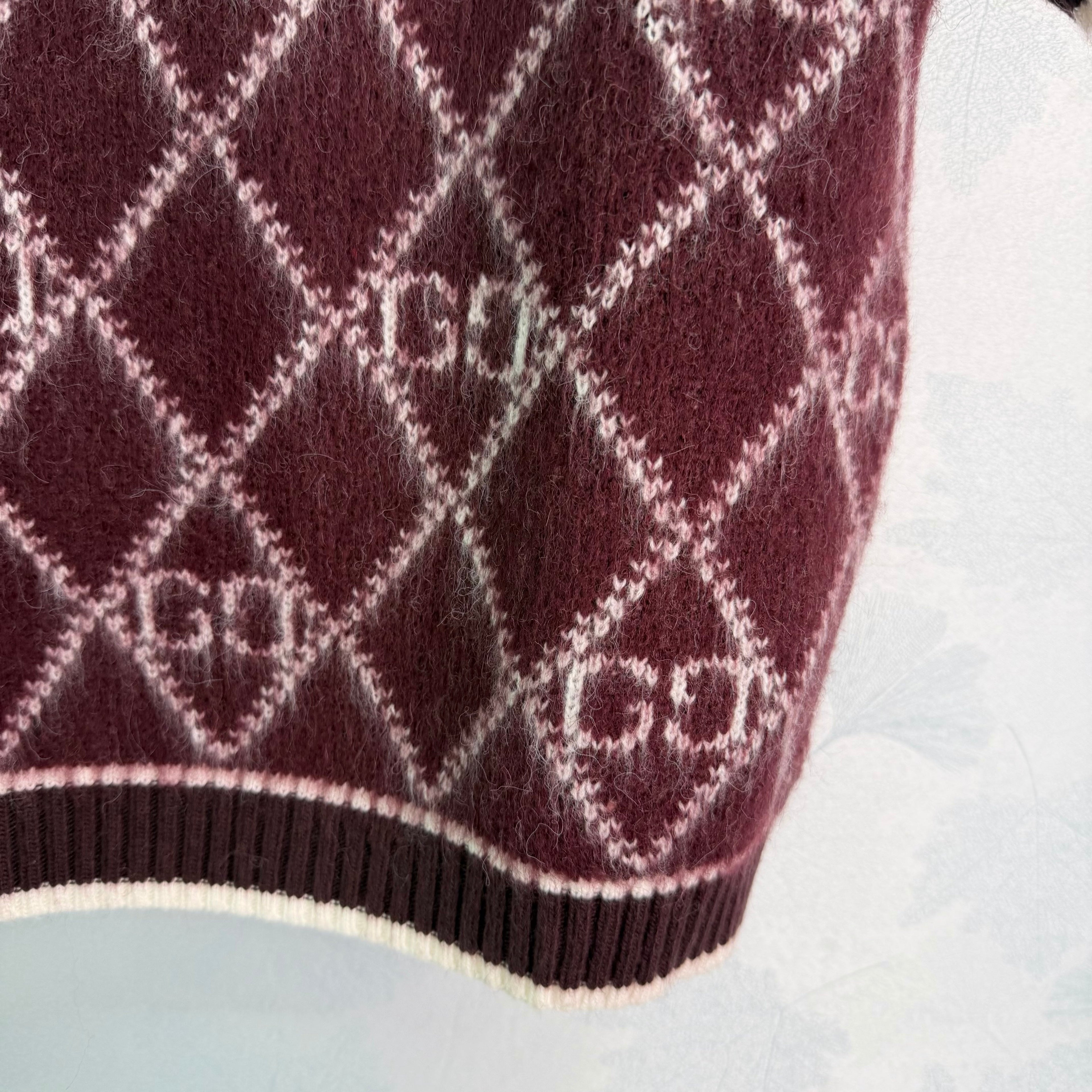 Burgundy Knit Short-Sleeve Cardigan