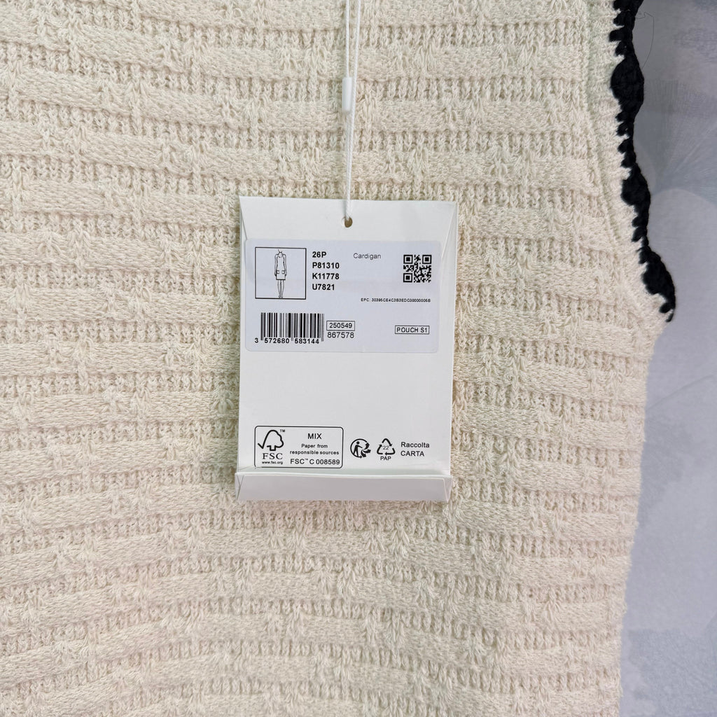 Color-blocked woven round neck knit vest dress