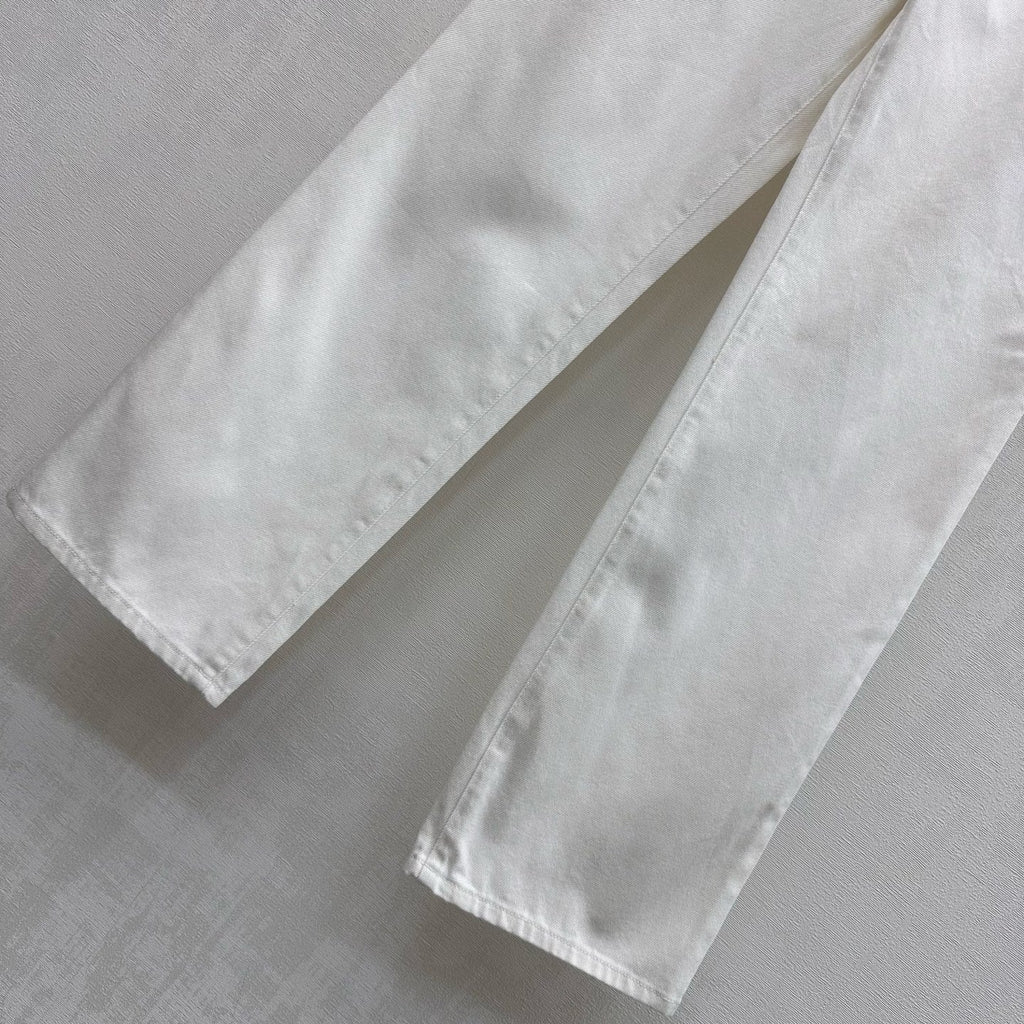 Embroidered Straight-Leg Denim Pants