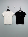 Jacquard Knit Short-Sleeve T-Shirt