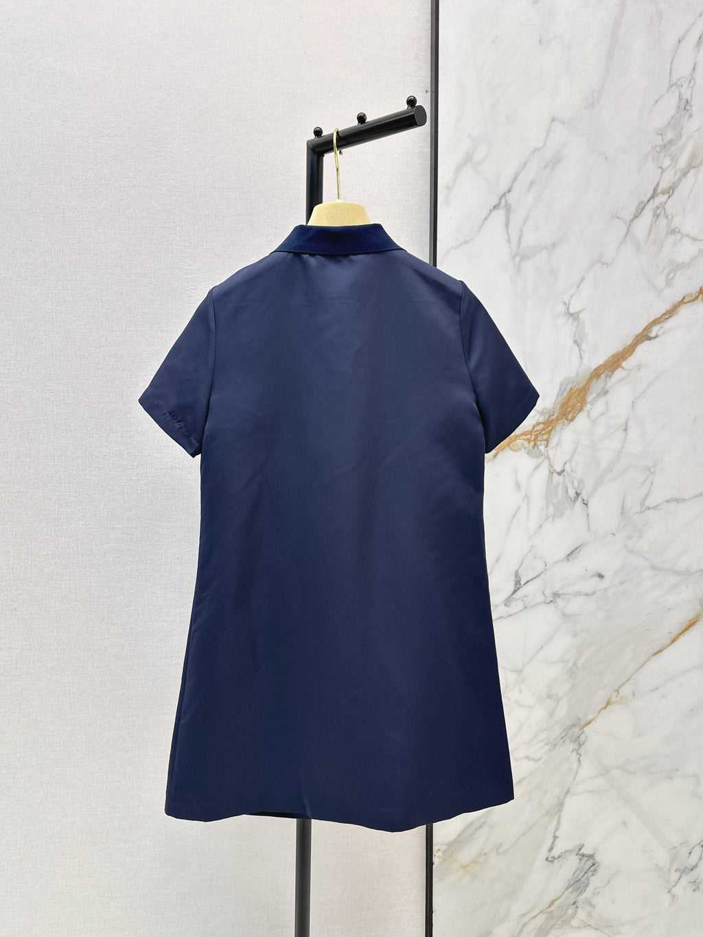 Letter-Embellished Collared Dress