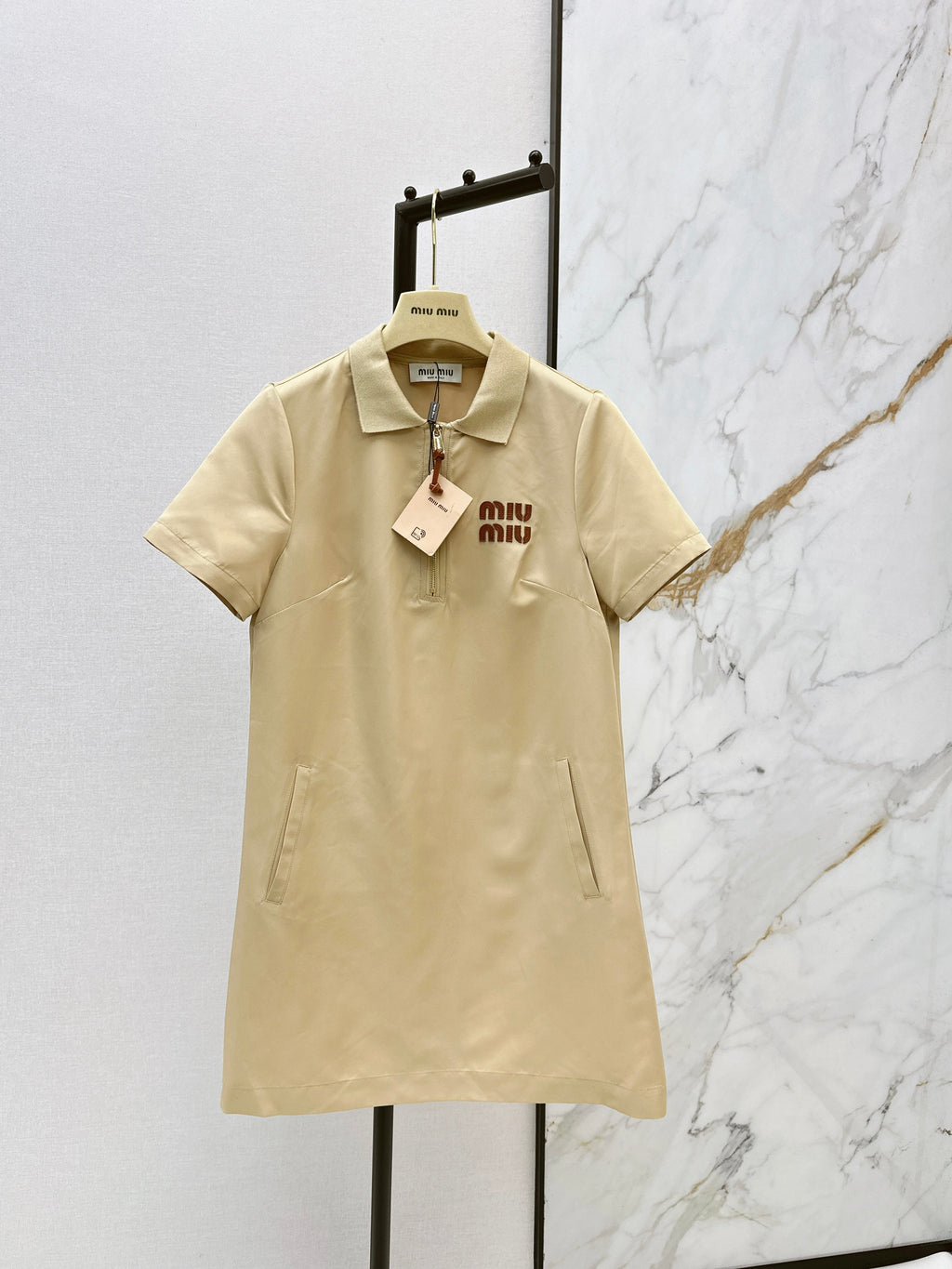 Letter-Embellished Collared Dress