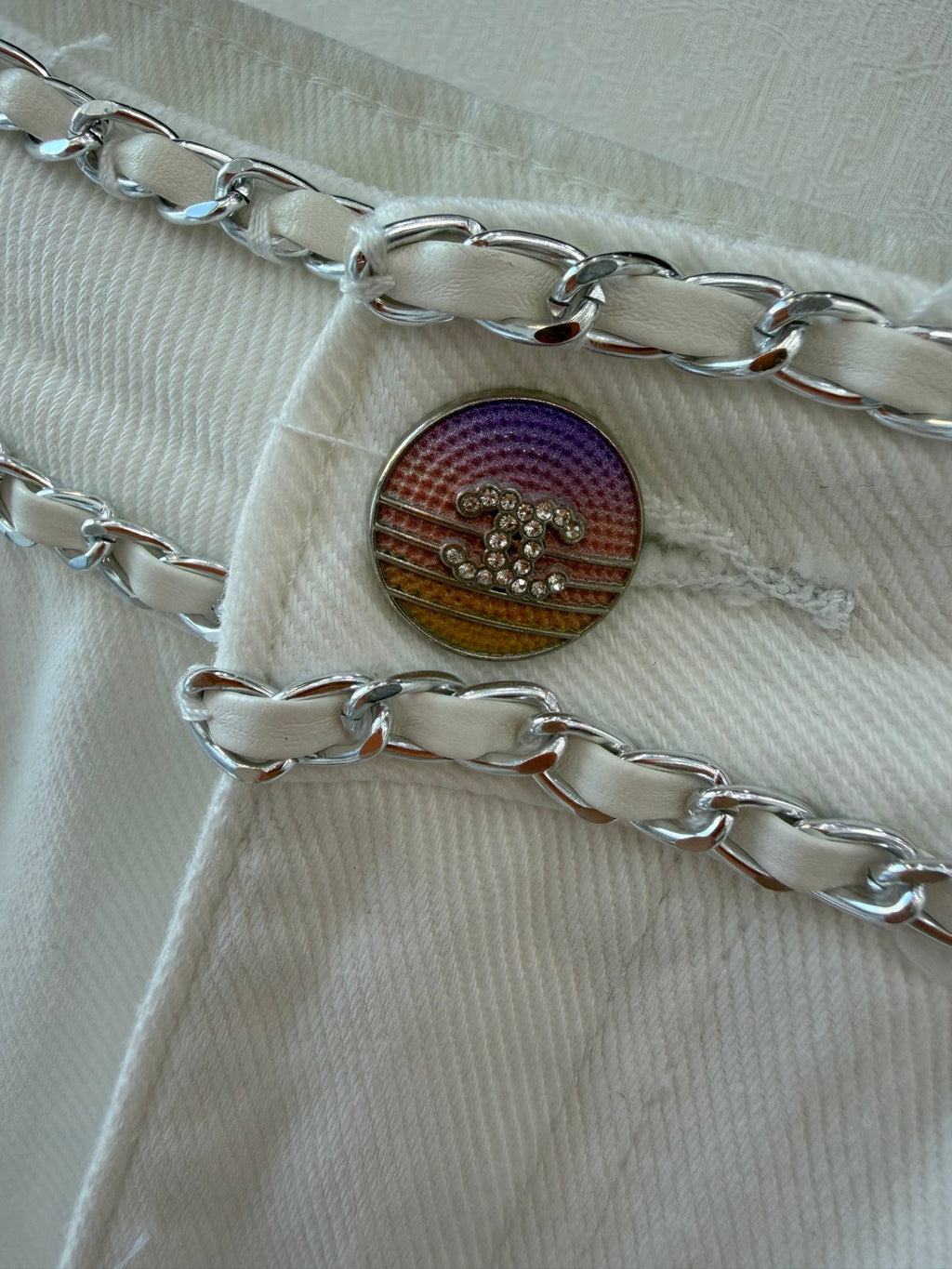 Straight-Leg Trousers with Chain Belt