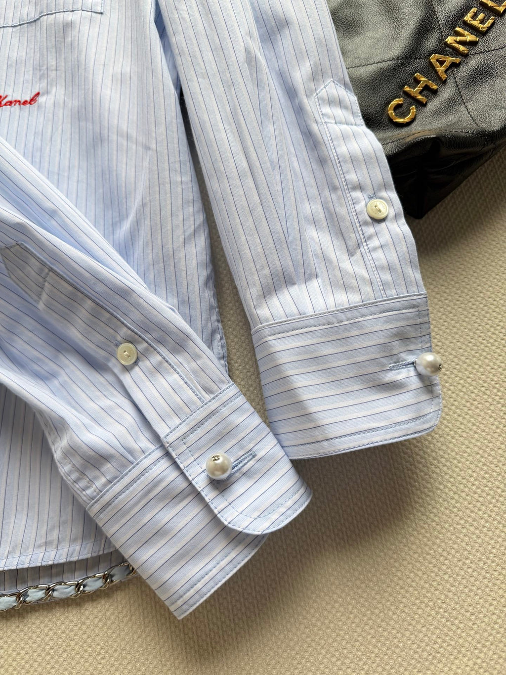 Light Blue Striped Long Shirt