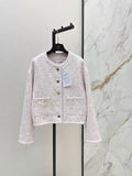 Elegant Woven Crew Neck Jacket