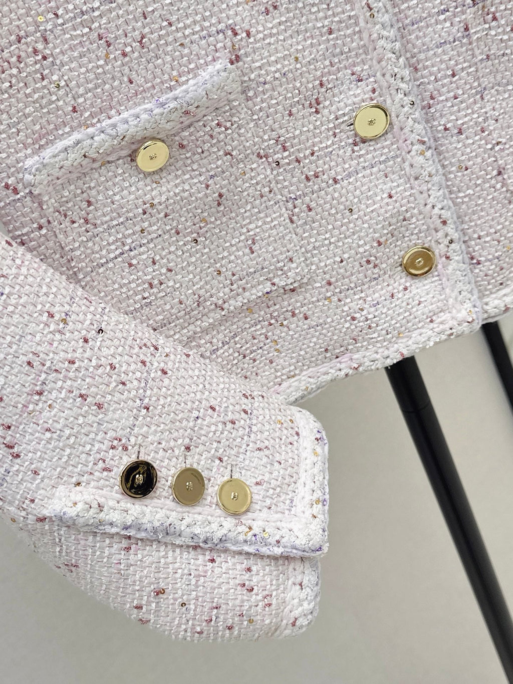 Elegant Woven Crew Neck Jacket