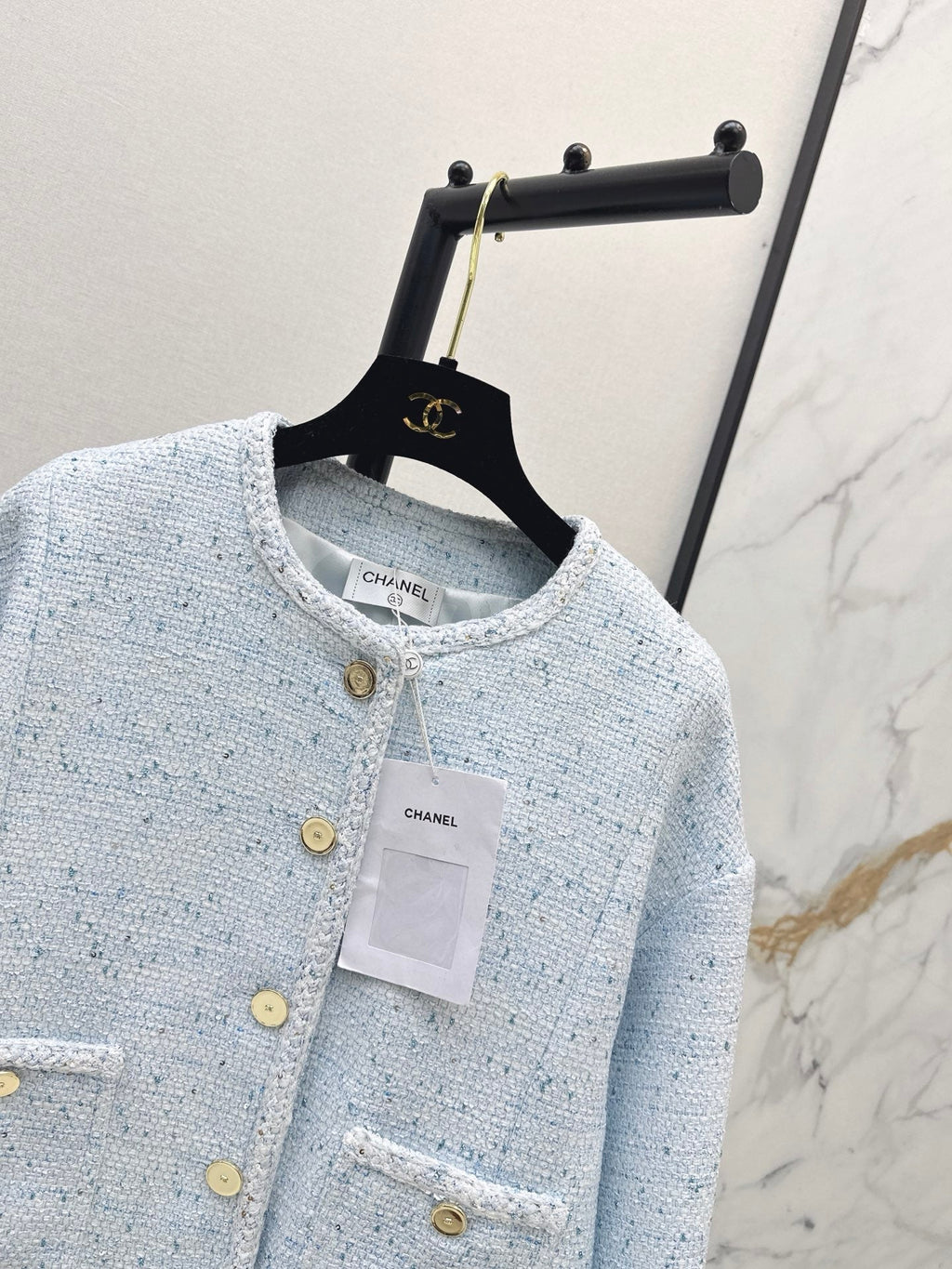 Elegant Woven Crew Neck Jacket