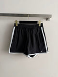 Black and white color-blocked short