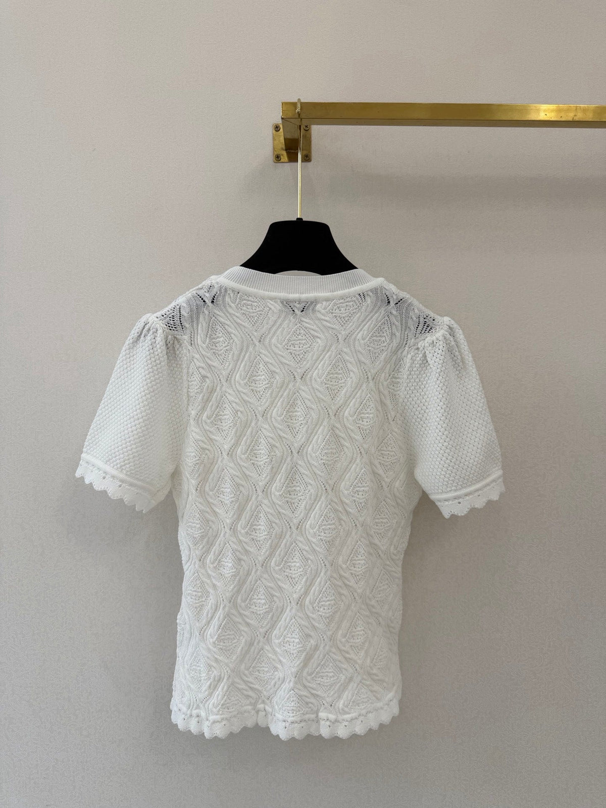 Ruffled round neck short sleeve