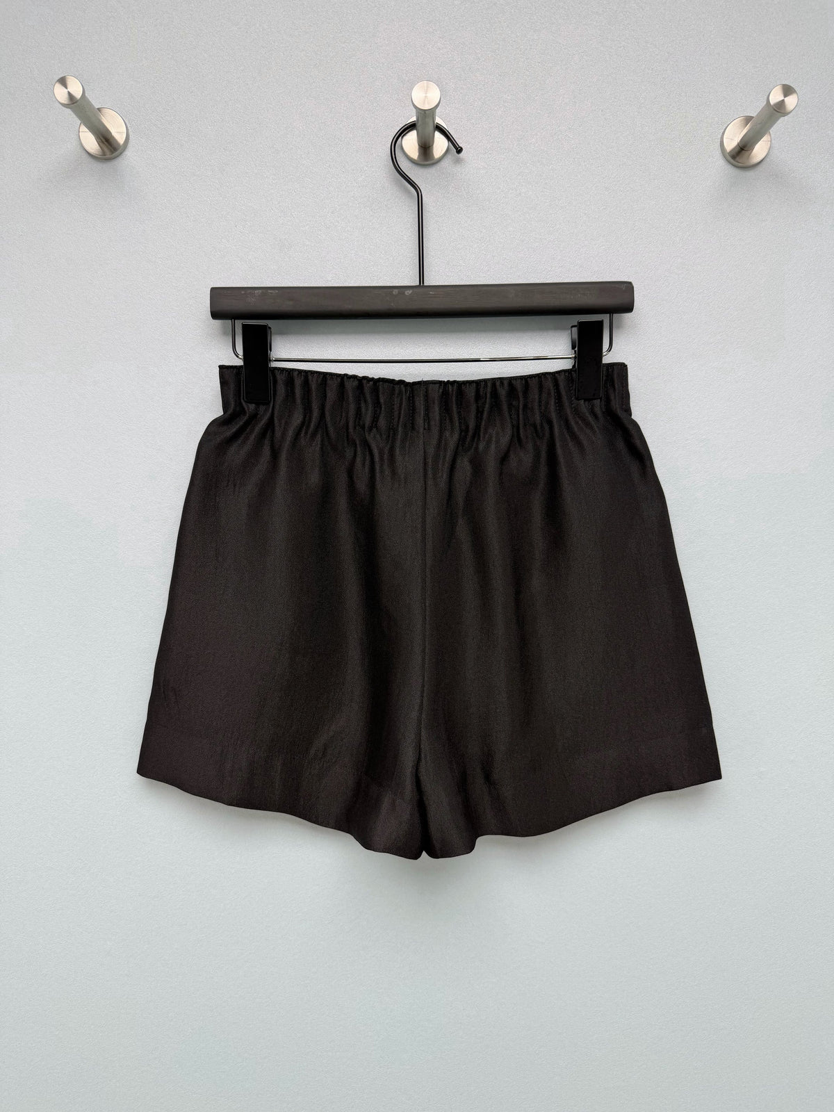 Satin Elastic Waist Embroidered Shorts