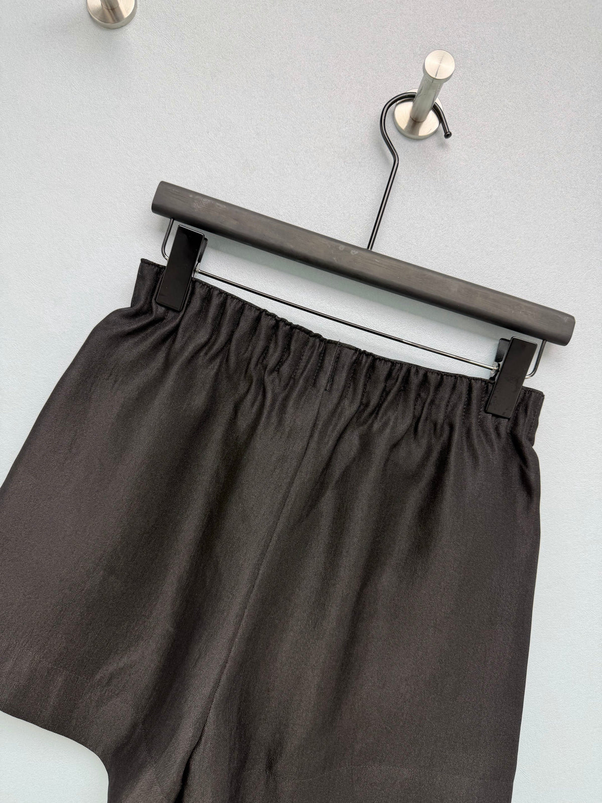 Satin Elastic Waist Embroidered Shorts