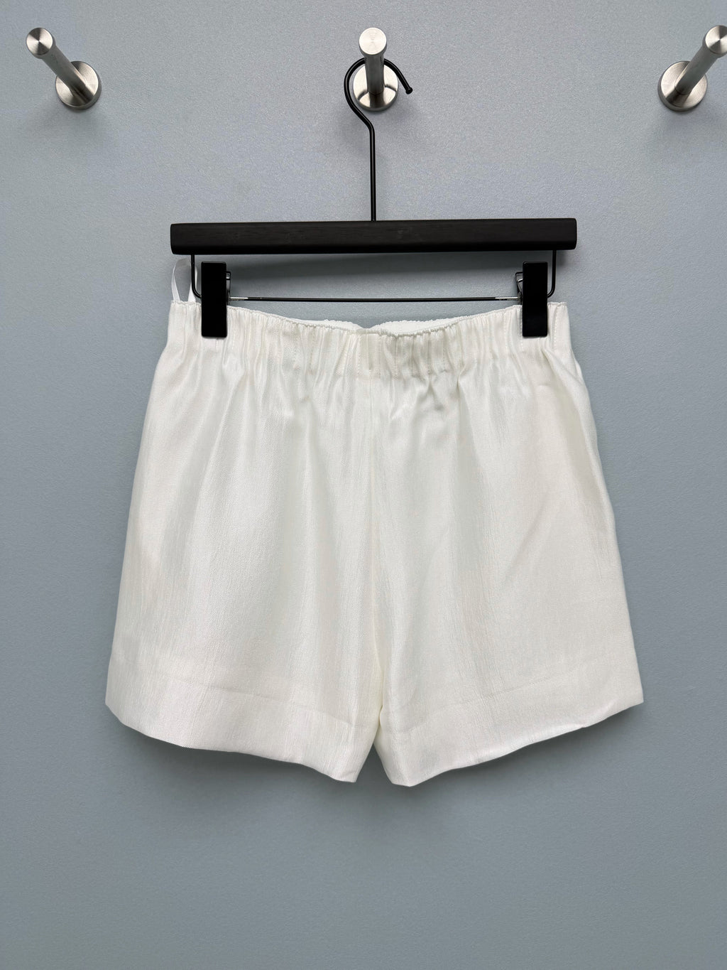 Satin Elastic Waist Embroidered Shorts