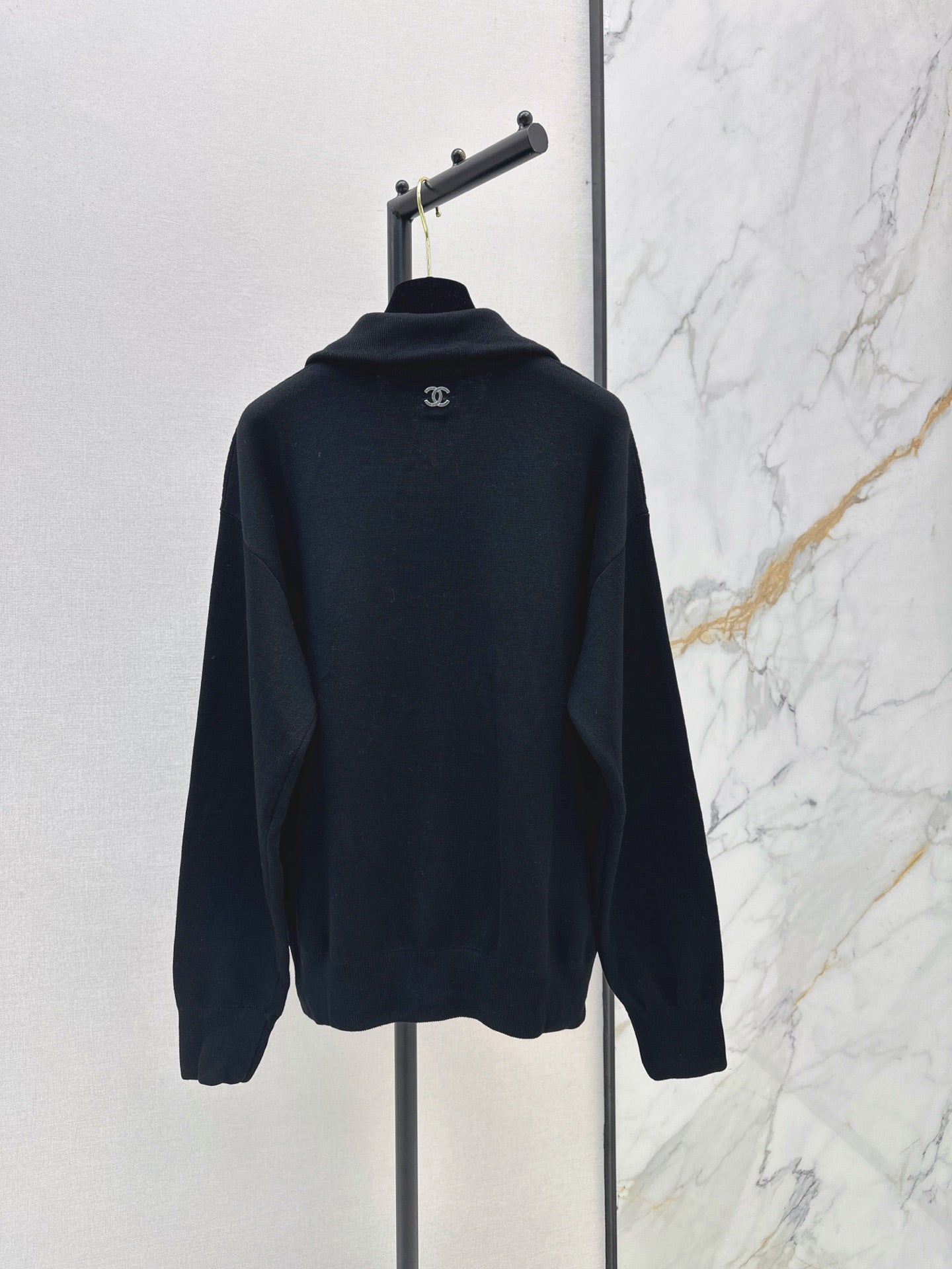 Beige Half-Zip Knit Top