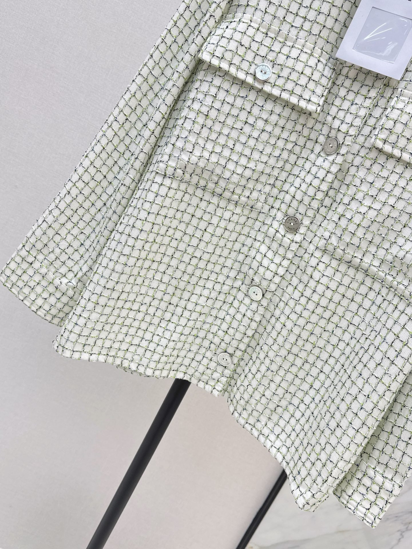 chanel/Knitted Tweed Shirt-Style Jacket