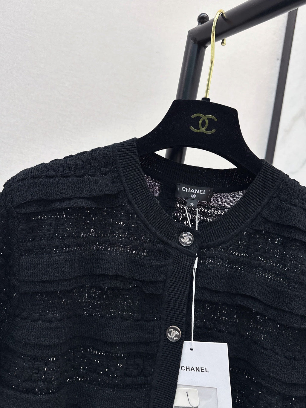 Chanel/Open-knit cardigan