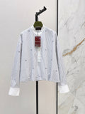 Gucci/Loose-fit striped shirt with a classic collar