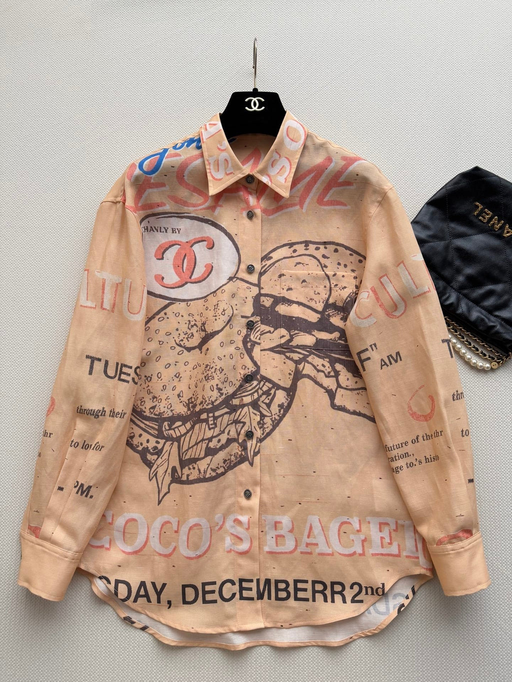 chanel/Graffiti Long-Sleeve Shirt
