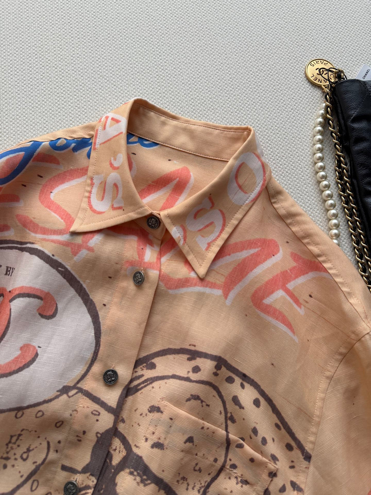 chanel/Graffiti Long-Sleeve Shirt