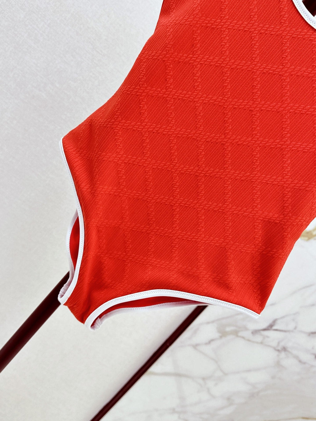 Chanel/Textured Plaid One-Piece Swimsuit