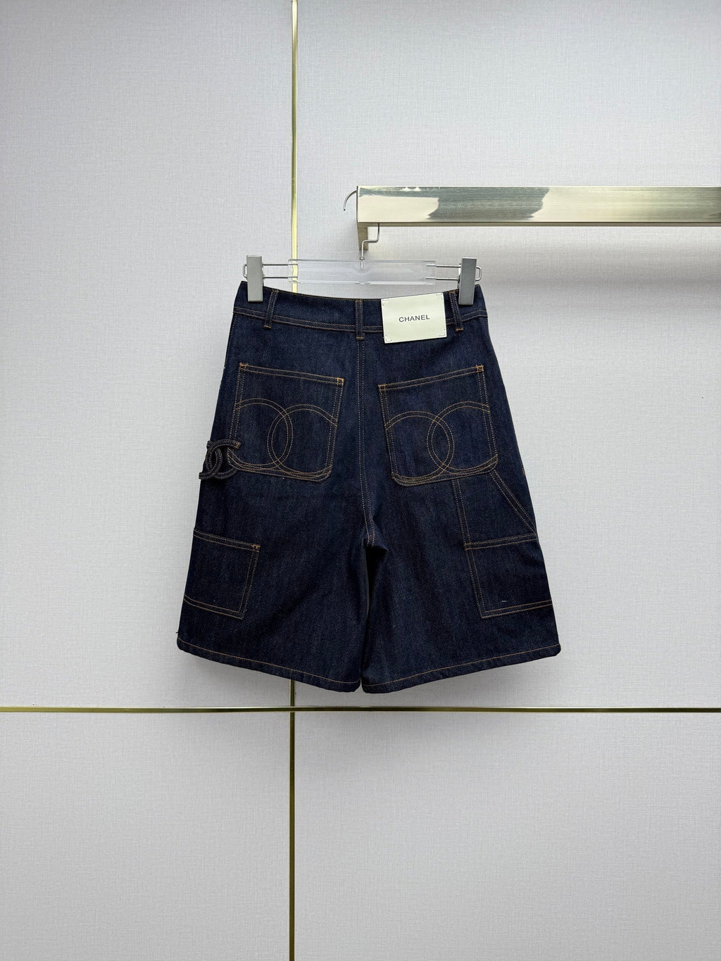 Chanel/Embroidered Straight-Leg Denim Trousers