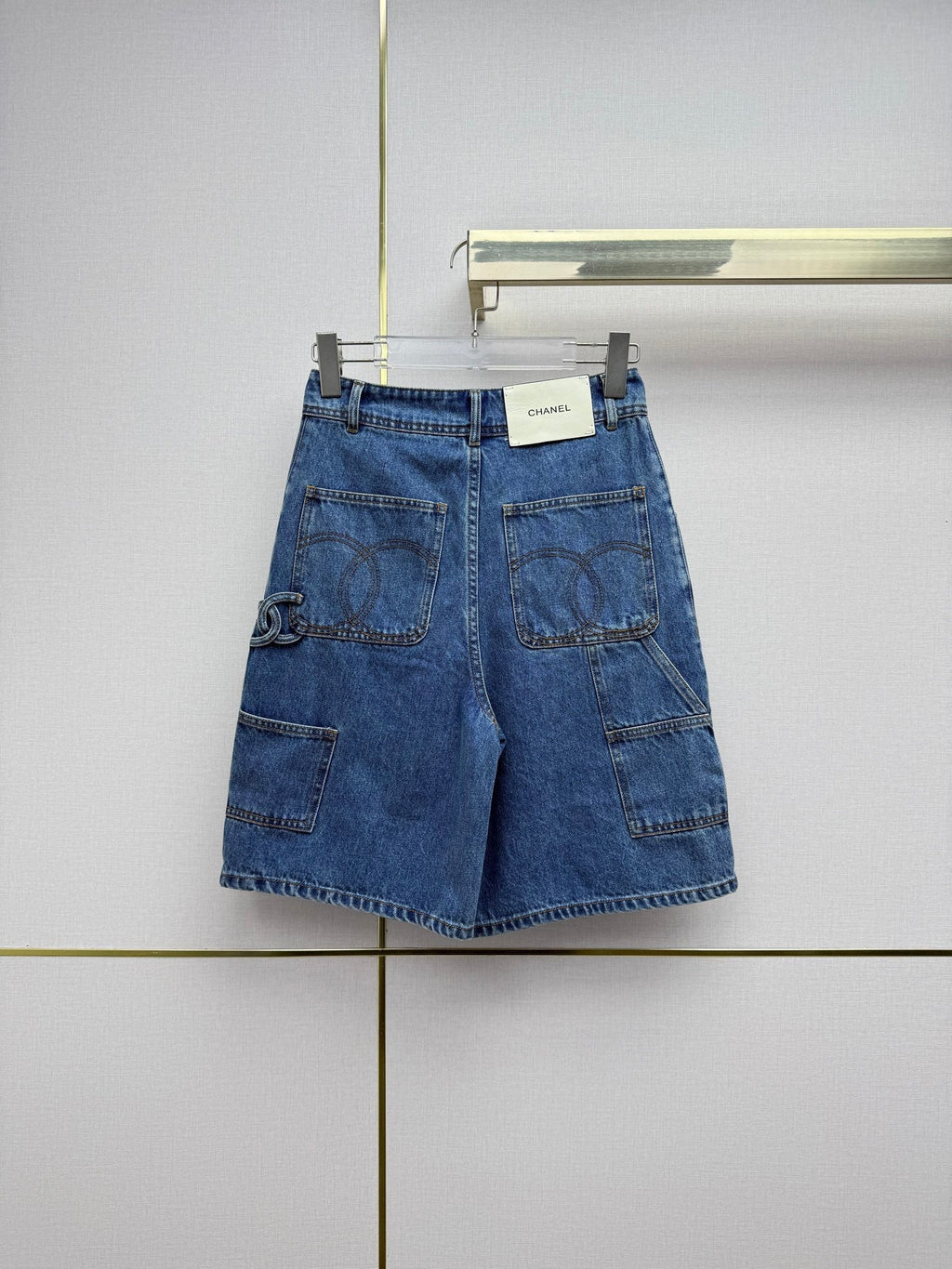 Chanel/Embroidered Straight-Leg Denim Trousers