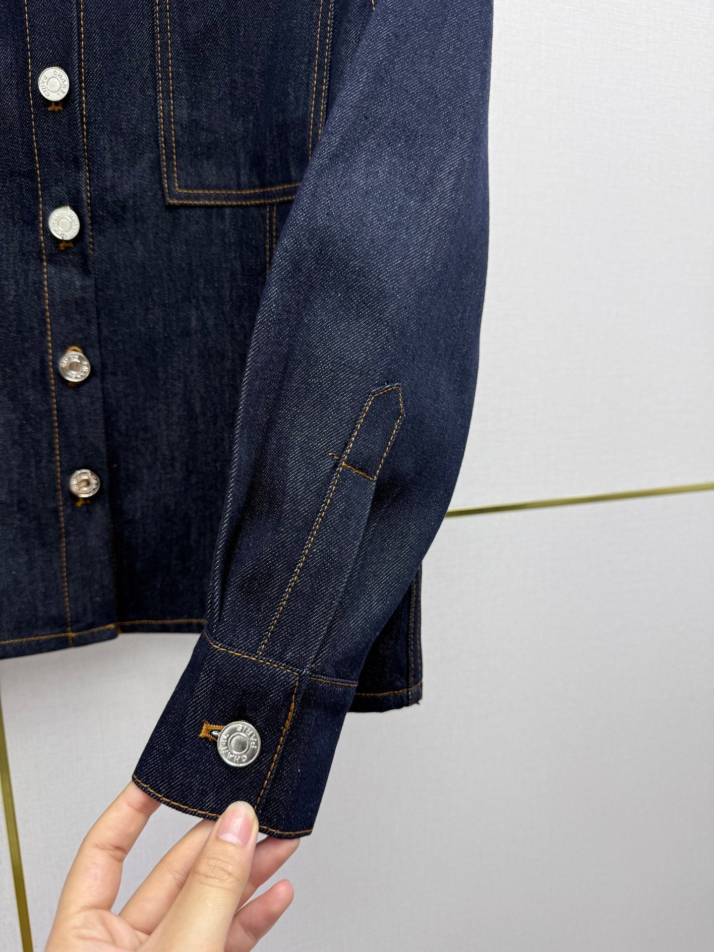 Chanel/Embroidered Straight-Leg Denim Trousers