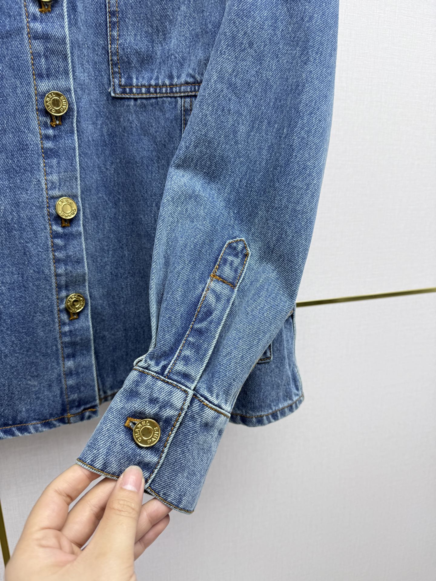 Chanel/Embroidered Straight-Leg Denim Trousers